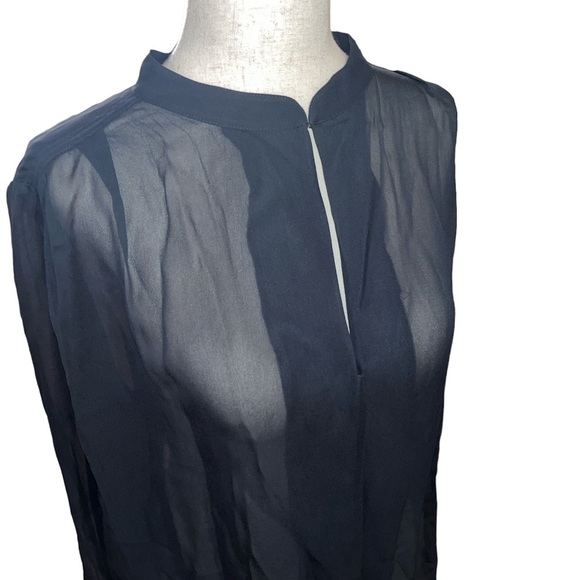 Rag & Bone Sheer Navy Blue Top - Picture 4 of 6